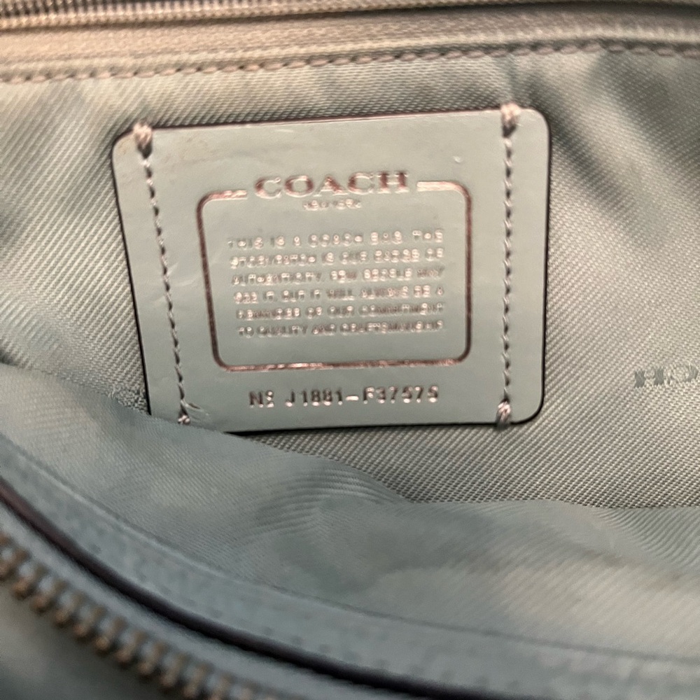 Coach Teal Leather Satchel - Picture 9 of 12